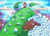 Cartoon: Jack and Jill (small) by Kerina Strevens tagged jack jill children nursery rhyme hill well pail bucket water fall fell broken crown head tumble