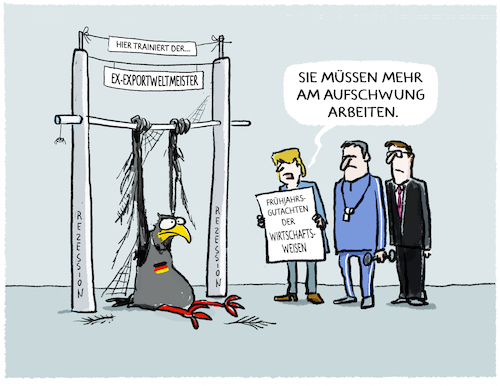 Cartoon: Weisheiten der Wirtschaftsweisen (medium) by markus-grolik tagged sachverstaendigenrat,wirtschaftsweise,aufschwung,wachstum,rezession,inflatin,exporte,exportweltmeister,deutschland,fruehjahrsgutachten,grimm,sachverstaendigenrat,wirtschaftsweise,aufschwung,wachstum,rezession,inflatin,exporte,exportweltmeister,deutschland,fruehjahrsgutachten,grimm