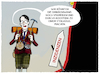Cartoon: Free-Climbing.. (small) by markus-grolik tagged gesundheitsminister,lauterbach,omikron,omikronwand,inzidenzen,anstieg,boostern,boosterung,pcr,test,reserve,knappheit,pandemie,deutschland