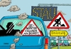 Cartoon: Genervte Autofahrer (small) by RABE tagged ferien,urlaub,autobahn,stau,umleitungen,baustellen,rabe,ralf,böhme,cartoon,karikatur,pressezeichnung,farbcartoon,tagescartoon,wartezeiten,autofahrer,urlaubsreisende,nerven,stress,wanderbaustelle