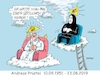 Cartoon: In Verneigung vor Andreas (small) by RABE tagged andreas,prüstel,zeichner,cartoonist,karikaturist,genie,erinnerung,taz,himmel,gott,humor,herrgott,herr,tod,pressezeichner,eulenspiegel,satiriker,humorist