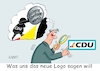 Cartoon: Sisyphusarbeit (small) by RABE tagged cdu,logo,erneuerung,friedrich,merz,rabe,ralf,böhme,cartoon,karikatur,pressezeichnung,farbcartoon,tagescartoon,schrift,farbe,betrachter,lupe,brennglas,vergrösserungsglas,stein,umfragewerte