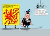 Cartoon: Streckenverlaufsmässig (small) by RABE tagged bundestagswahl,wahlkampf,osten,ddr,ostbeauftragter,bundesregierung,recht,rabe,ralf,böhme,cartoon,karikatur,pressezeichnung,farbcartoon,tagescartoon,cdu,wahlplakat,laschet,lacher,lachnummer,bahnsteig,erneuerung,bahnhof,fahrplan,streckenverlauf,sondierungsgespräche,koalitionsgespräche,strecke,schaffner,kelle,lautsprecher,lindner,habeck,jamaika,ampel