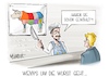 Cartoon: Wenns um die Wurst geht... (small) by Mirco Tomicek tagged europa,europawahl,wahlen,wahl,gewählt,wahlkabine,parteien,hochrechnung,briefwahl,auszählung,stimmen,stier,cartoon,karikatur,pressekarikatur,mirco,tomicek
