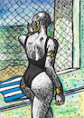 Cartoon: Memu Conteh am Strand (small) by Pascal Kirchmair tagged swimsuit,bathing,swimming,costume,beach,strand,sea,sun,schwarz,noir,nero,negro,badeanzug,ivory,coast,memu,conteh,black,sexy,ebony,boat,africa,bikini,meer,me,mare,mar,samba,karneval,do,carnaval,carioca,brasilianerin,rio,de,janeiro,copa,cabana,tänzerin,dancer,danseuse,brazil,brasil,bresil,brasile,elite,model,topmodel,top,strip,striptease,ink,drawing,tusche,zeichnung,lingerie,art,arte,kunst,caricatura,cartoon,caricature,karikatur,illustration,dessin,pascal,kirchmair,portrait,retrato,ritratto,dibujo,desenho,powerfrau,girl,sensual,sabrosa,ilustracion,ilustracao,woman,porträt,sensuelle,sex,sexo,erotik,erotic,erotismo,eroticism,erotisme,erotica,femme,frau,supermodel,power,noire,beaute,beauty,beautiful,pearl,schwarze,perle