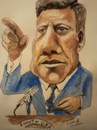 Cartoon: President John F kennedy (small) by jjjerk tagged president john kennedy america usa microphone blue tie cartoon caricature portrait assassination dallas politition world leader statesman