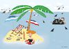Cartoon: Schutzinsel (small) by Sergei Belozerov tagged insel,schutzinsel,kurort,badeort,urlaub,bier,beer,vacation,meer,sea,ferien,booze,drink,sauferei,schnaps,ehefrau,weib,wife