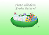 Cartoon: Frohe Ostern! (small) by Erwin Pischel tagged ostern,osterbrauch,ostertradition,tradition,osternest,osterei,ei,eierschale,malen,anmalen,eierfärben,impfserum,impfstoff,impfzentrum,impftermin,ampulle,spritze,kanüle,covid,corona,virus,schnelltest,selbsttest,pcr,gras,eiersuchen,eierversteck,pischelf