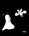 Cartoon: Geist und Fledermaus (small) by wista tagged schwarz,weiss,geist,fledermaus,angst,horror,vampir,vampire,vampirfledermaus,dracula