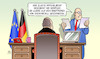 Cartoon: Offene Briefe (small) by Harm Bengen tagged offene,briefe,seriös,briefpapier,rheinmetall,scholz,schreibtisch,fahnen,waffenlieferungen,intellektuelle,russland,ukraine,krieg,harm,bengen,cartoon,karikatur