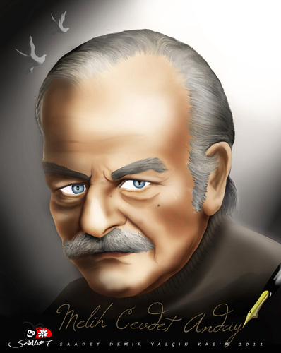 Cartoon: Melih Cevdet Anday (medium) by saadet demir yalcin tagged saadet,sdy,melihcevdetanday