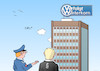 Cartoon: VW (small) by Erl tagged politik,wirtschaft,industrie,autoindustrie,autobauer,autokonzern,volkswagen,vw,wolfsburg,ex,vorstandsvorsitzender,martin,winterkorn,dieselskandal,dieselaffäre,diesel,abgastest,manipulation,software,abgase,betrug,anklage,usa,konzern,schadenersatz,sündenbock,alleinschuldiger,schuldiger,polizei,justiz,logo,neu,karikatur,erl