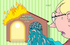 Cartoon: Wetter (small) by Erl tagged politik,wetter,hitze,trend,zunahme,heisse,tage,tropennächte,temperaturrekorde,extremwetter,gewitter,starkregen,hagel,hochwasser,klima,klimawandel,klimaschutz,verringerung,co2,ausstoss,handlungsbedarf,wetterhäuschen,2024,karikatur,erl