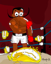 Cartoon: Mohame Dali (small) by Munguia tagged salvador,dali,mohamed,ali,cassius,clay,smash,up,box,painter