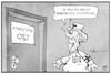 Cartoon: Intensivstation Ost (small) by Kostas Koufogiorgos tagged karikatur,koufogiorgos,illustration,cartoon,merkel,ost,intensivstation,pflege,pflegereform